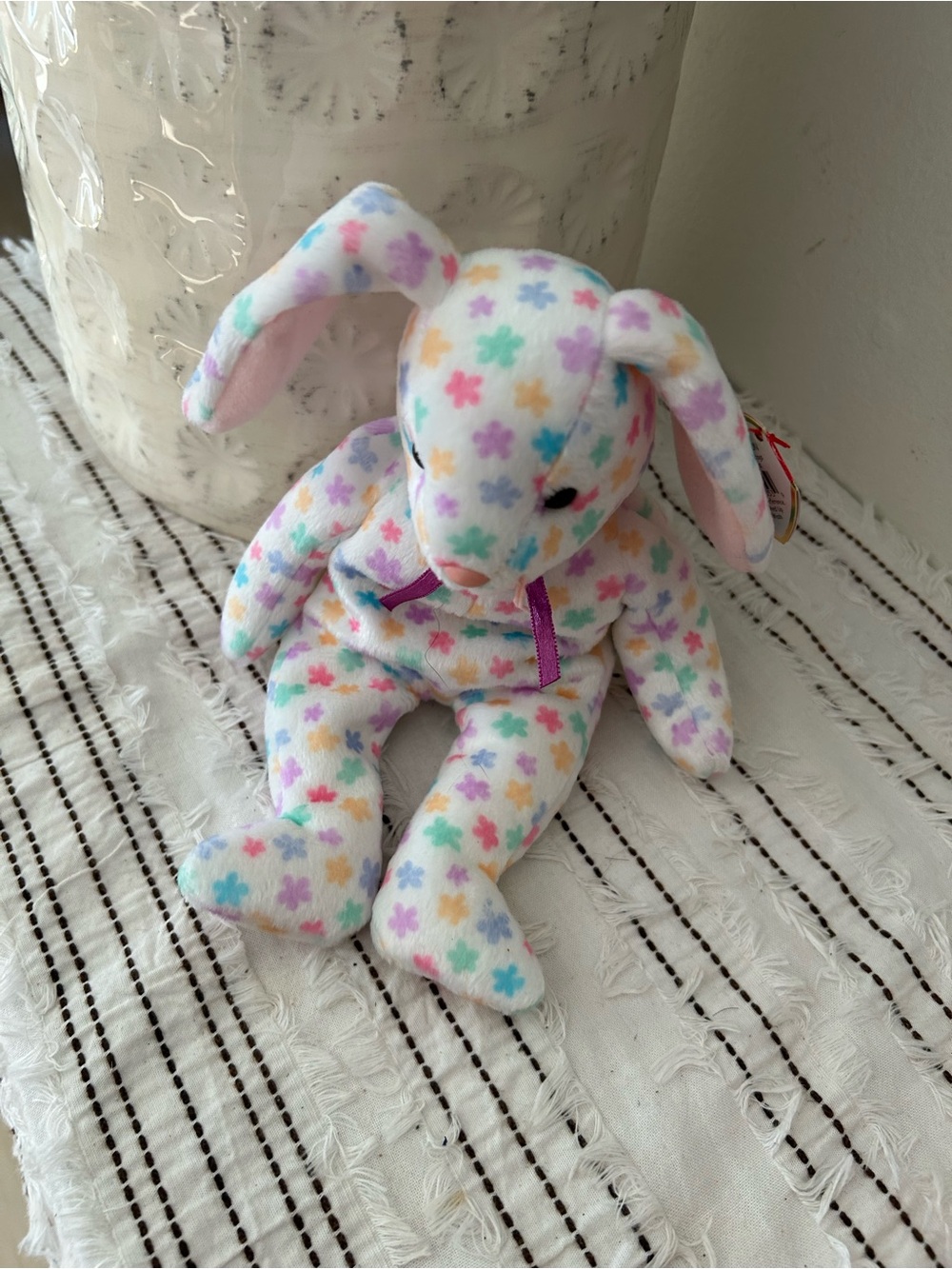 Vintage 2003 Springfield Ty Beanie Baby Bunny Floral Print